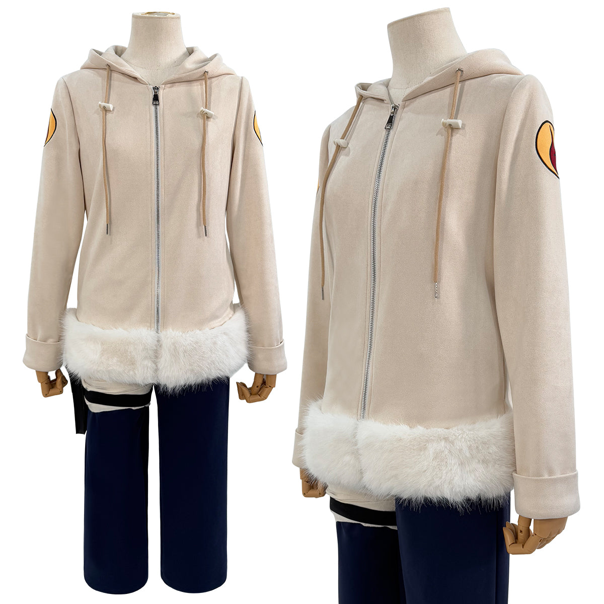 YOO Anime Hyuga Hinata Cosplay Costume Young Version Coat Pants Leg Bag Bandage  Christmas Gift Cos Convention Halloween Gift thumbnail 2