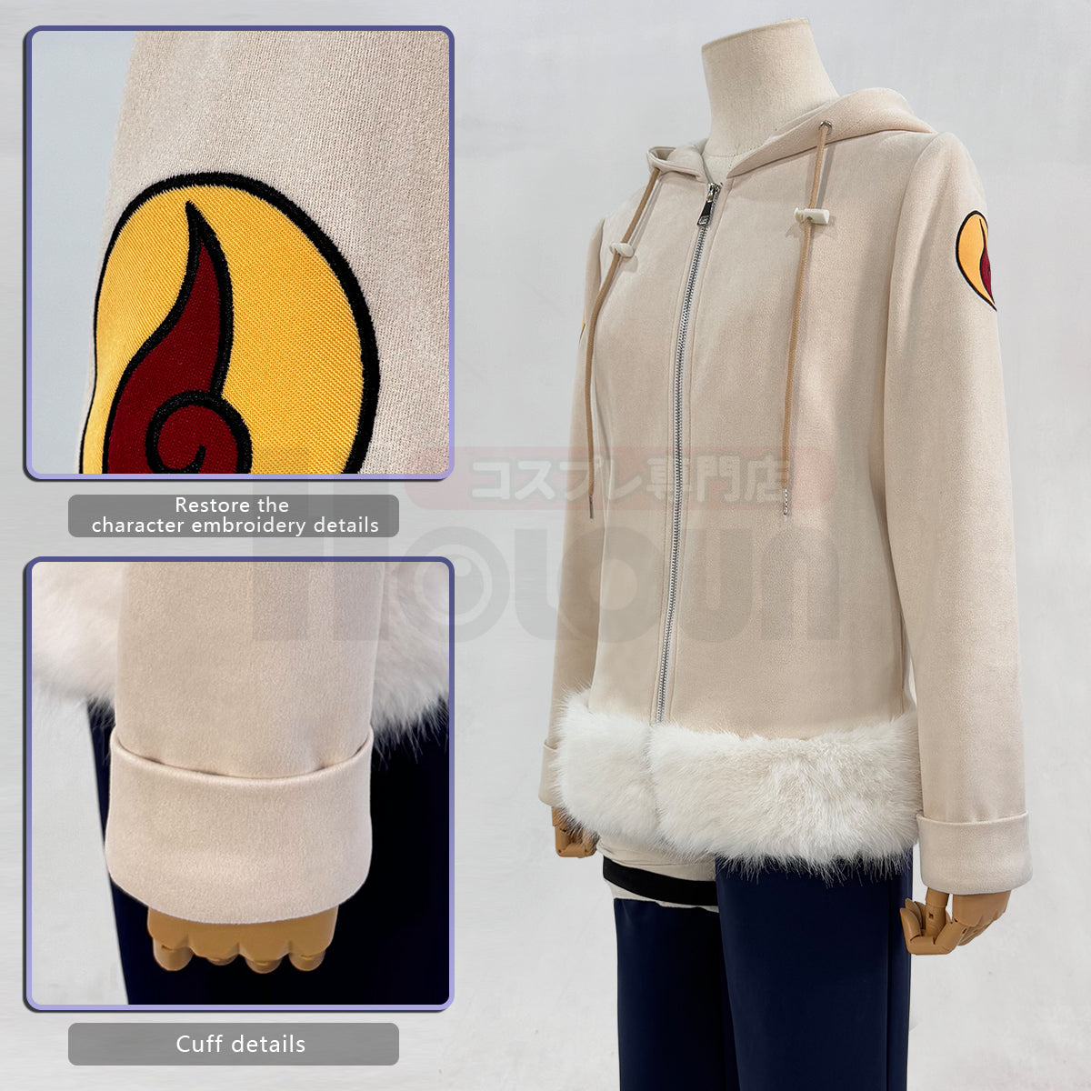 YOO Anime Hyuga Hinata Cosplay Costume Young Version Coat Pants Leg Bag Bandage  Christmas Gift Cos Convention Halloween Gift thumbnail 5