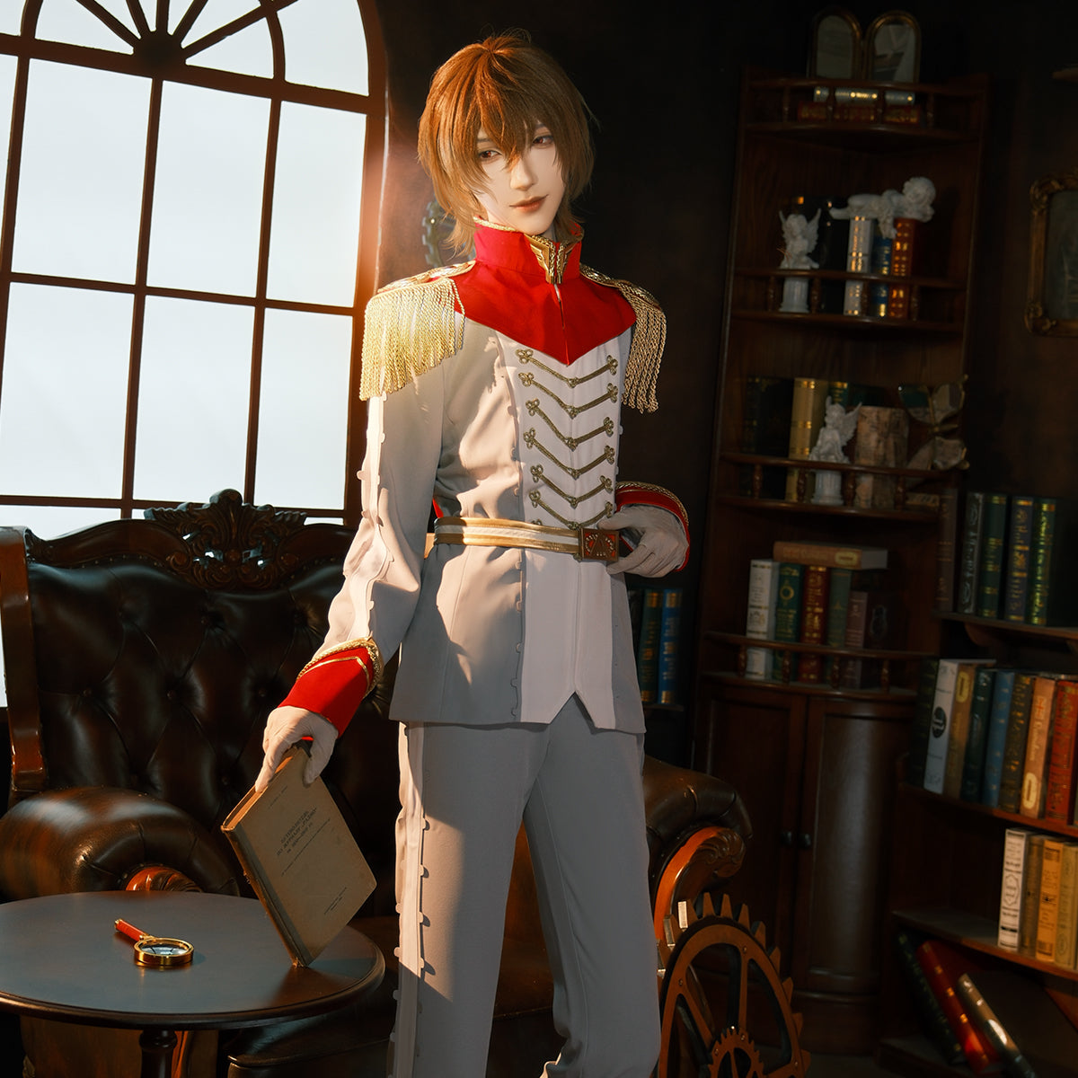 YOO P5 Game Akechi Goro Cosplay Costume Wig Crow Grey Uniform Mask Cos Convention Stage Comic Suit Christmas New Year Gift thumbnail 3