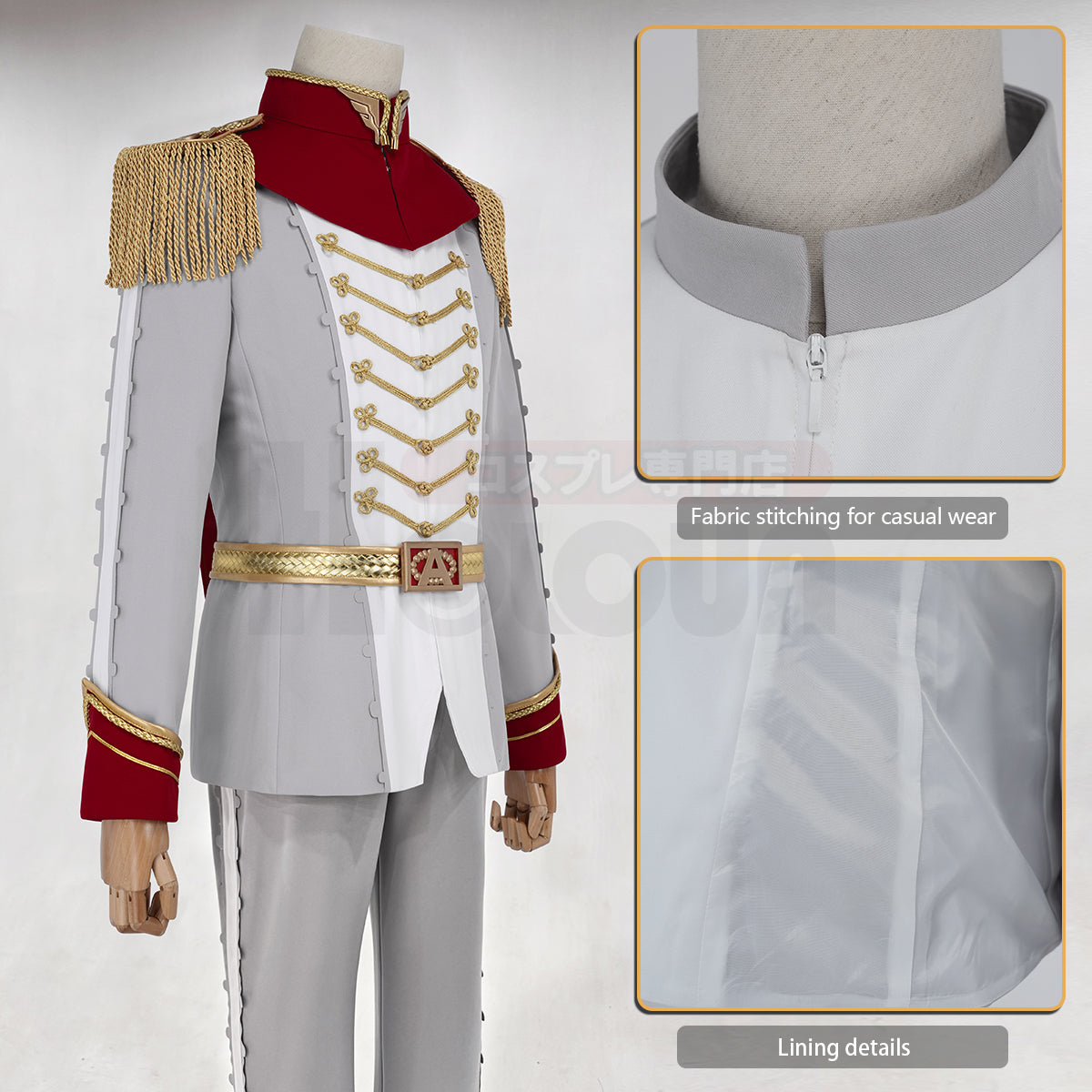 YOO P5 Game Akechi Goro Cosplay Costume Wig Crow Grey Uniform Mask Cos Convention Stage Comic Suit Christmas New Year Gift thumbnail 9