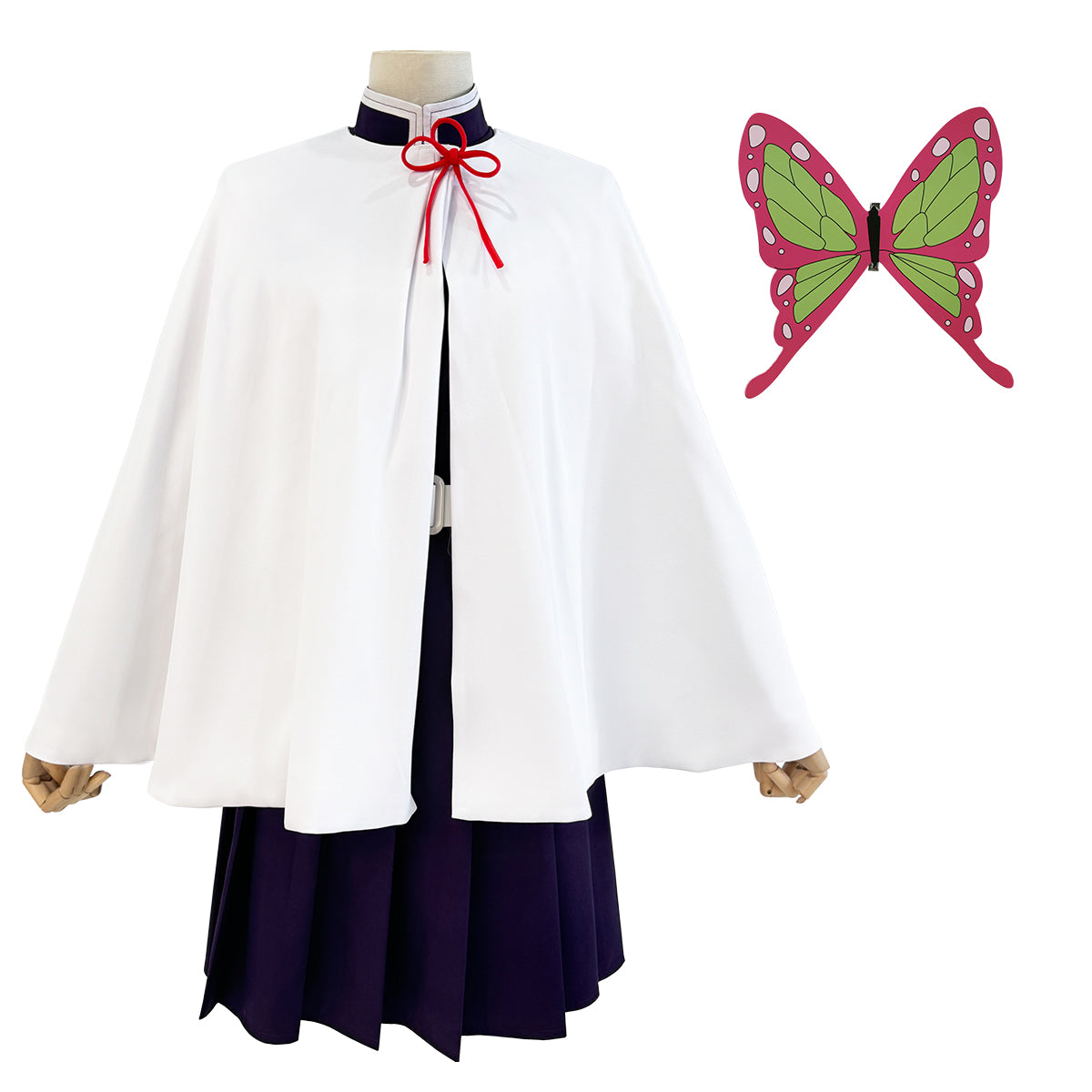 YOO Demon Anime Tsuyuri Kanawo Cosplay Costume Wig Embroidery Purple Top Skirt White Cloak Belt Cos Halloween Christmas Gift thumbnail 2