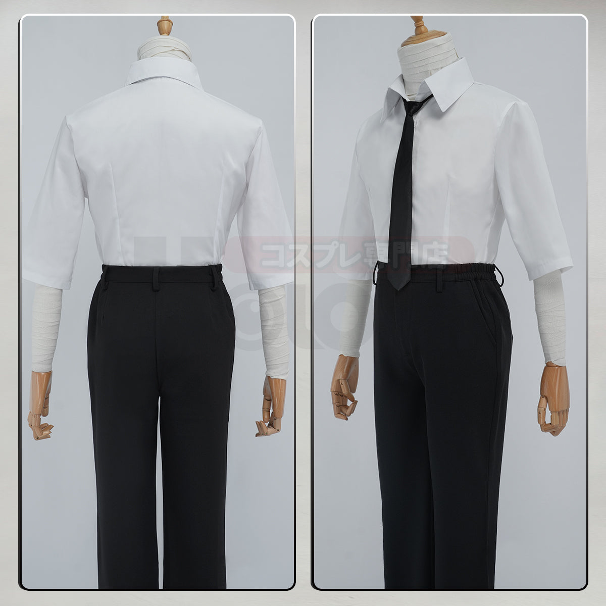 YOO Bungo Anime Dazai Osamu Cosplay Costume Wig Black Lining Coat Elastic Pants Shirt Tie Daily Wearing Halloween Christmas thumbnail 10