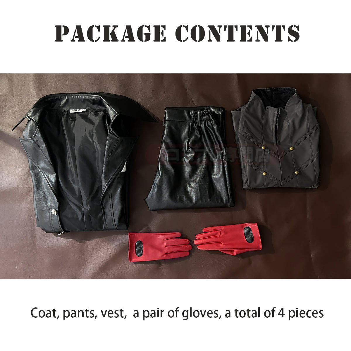 YOO P5 Game Ren Amamiya Cosplay Costume Wig Mask Joker Faux Leather Coat Pants Vest Gloves Daily Wear Cos Convention Outfit Rose Net thumbnail 10