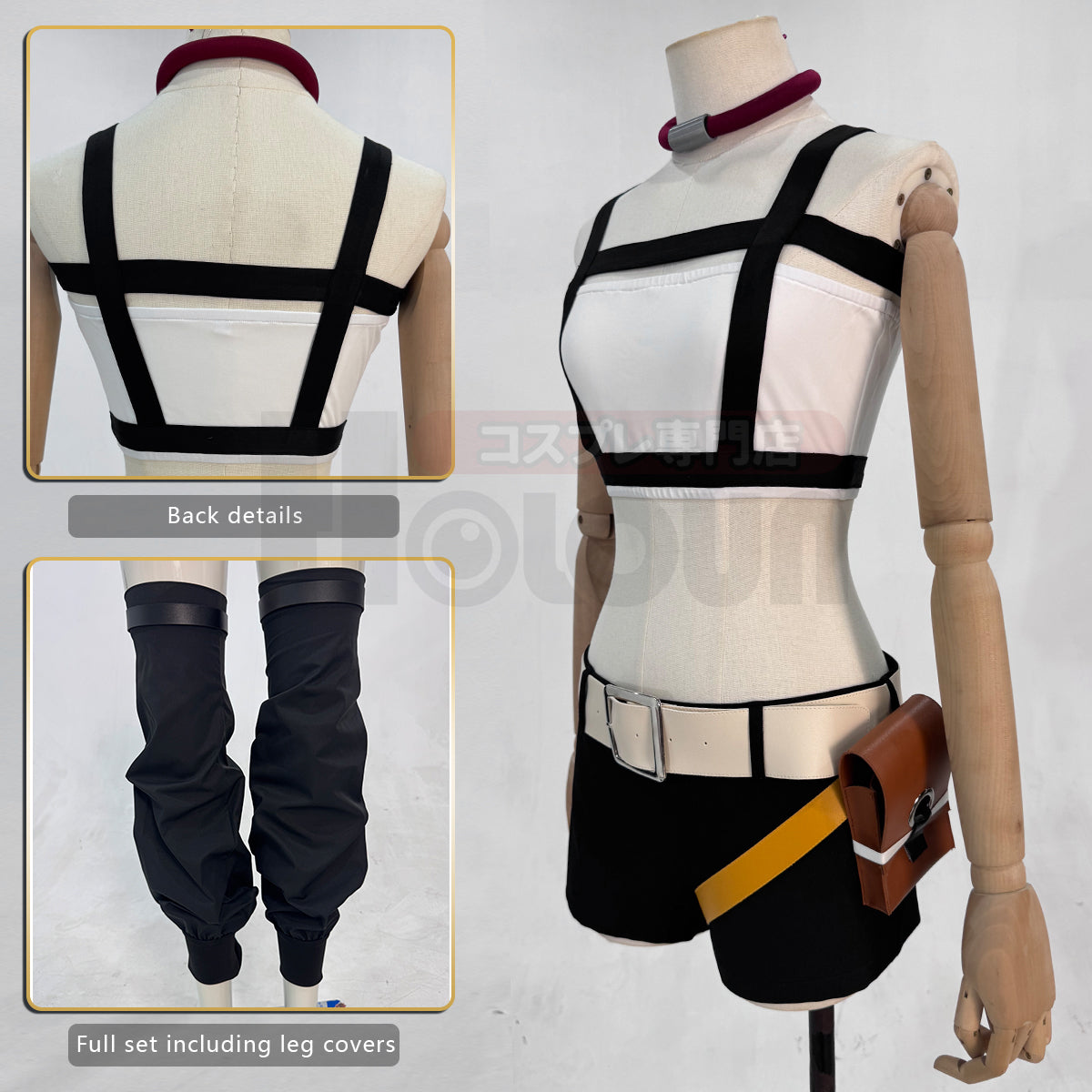 YOO Gachiakuta Anime Riyo Cosplay Costume Convention Halloween Christmas Embroidery Top Vest Short Backpack Waist Bag thumbnail 11