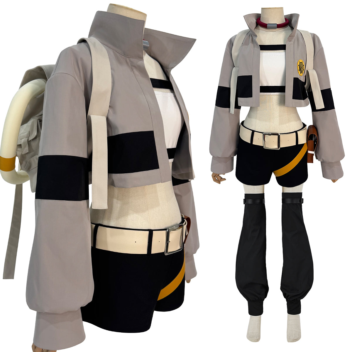 YOO Gachiakuta Anime Riyo Cosplay Costume Convention Halloween Christmas Embroidery Top Vest Short Backpack Waist Bag thumbnail 2