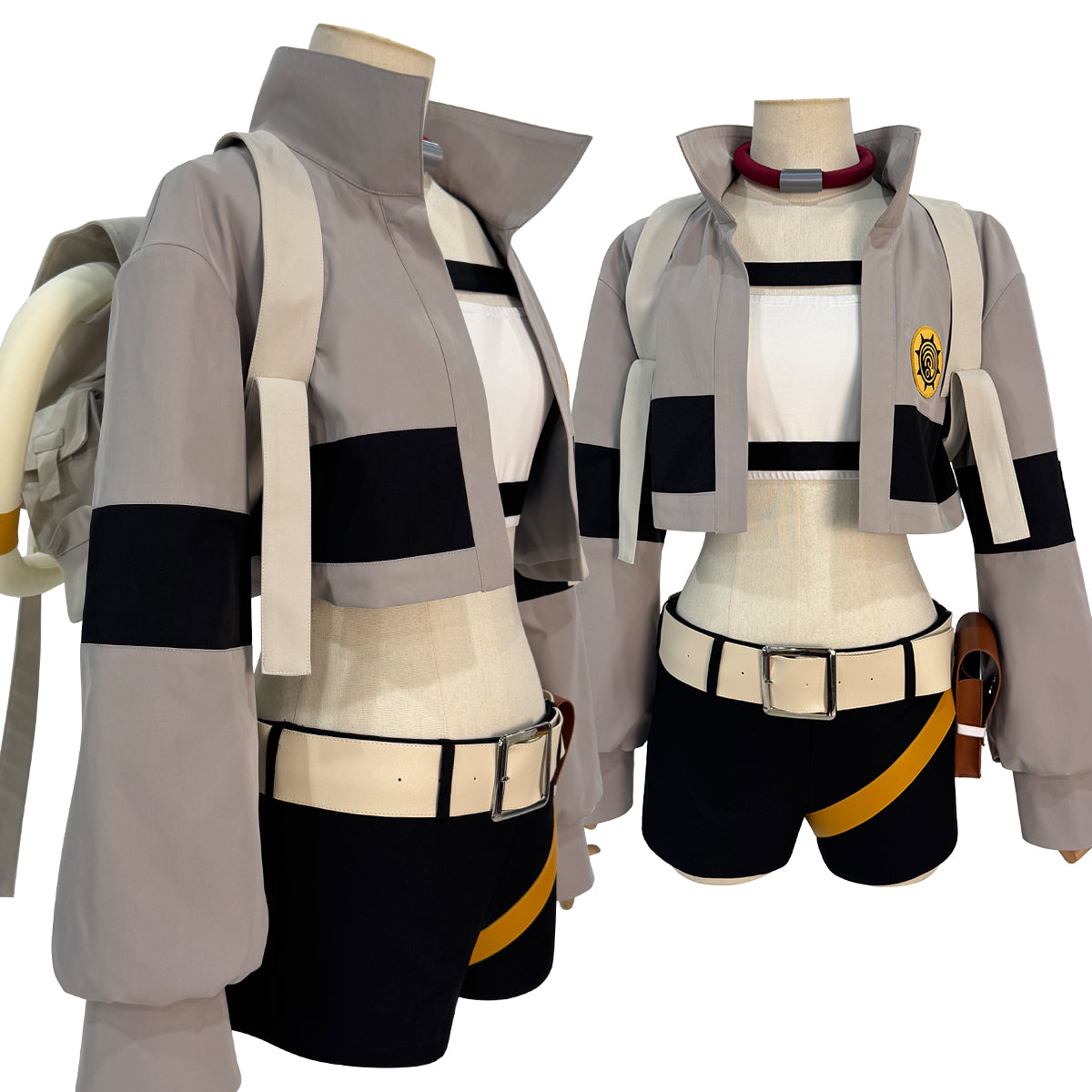 YOO Gachiakuta Anime Riyo Cosplay Costume Convention Halloween Christmas Embroidery Top Vest Short Backpack Waist Bag thumbnail 4